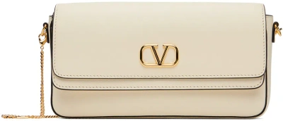 Valentino Garavani Off-white Vlogo Signature Bag In Burgundy