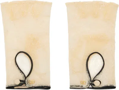 Valentino Garavani Off-white Vlogo Signature Biker Gloves