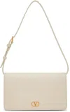 Valentino Mini Vlogo Signature Shoulder Bag In Grained Leather In I16 Light Ivory