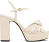Valentino Off-white Vlogo Signature Platform Sandals In Neutral