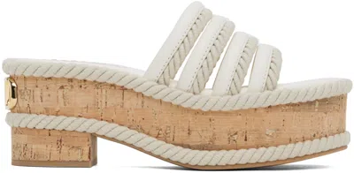 Valentino Garavani Vlogo Platform Slide Sandal In Ivory