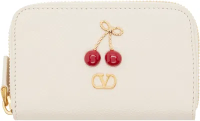 Valentino Garavani Off-white Cherryfic Mini Zip Wallet