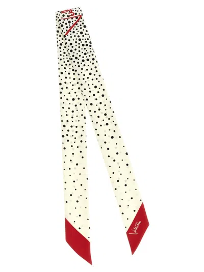 Valentino Off-white Little Star Starry Polka Dot Scarves In Neutral