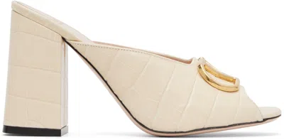 Valentino Garavani Off-white Vlogo Signature Slide Heeled Sandals In Neutral