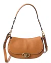 Valentino Small Saddle Handbag With Adjustable Strap And Gold-tone Hardware In Beige