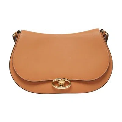 Valentino Garavani Ohval Medium Shoulder Bag In Beige