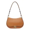 Valentino Small Saddle Handbag With Adjustable Strap And Gold-tone Hardware In Beige