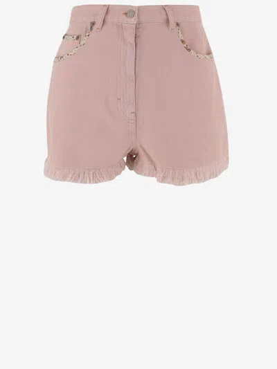 VALENTINO VALENTINO OLD ROSE COTTON DENIM SHORTS