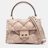 VALENTINO GARAVANI OLD ROSE QUILTED LEATHER MINI CANDYSTUD TOP HANDLE BAG
