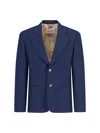 Valentino Slim Fit Wool Gabardine Jacket In Blue