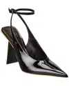 Valentino One Stud 100 Patent Slingback Pump In Black