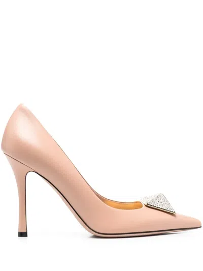 Valentino Garavani One Stud 100mm Crystal-embellished Pumps In Rosa