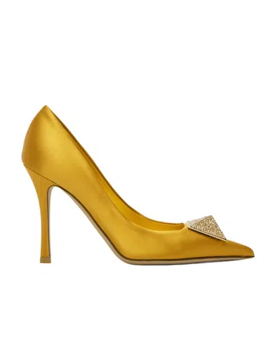 Valentino Garavani One Stud 100mm Pumps In Yellow