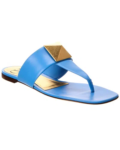 Valentino Garavani Valentino One Stud Leather Sandal In Animal Print