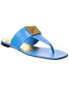 Valentino One Stud Leather Sandal In Blue