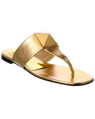Valentino Garavani Valentino One Stud Leather Sandal In Yellow