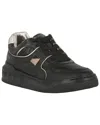 Valentino One Stud Leather Sneaker In Black