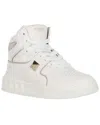 Valentino Garavani One Stud High-top Sneaker Woman Sneakers Multicolored Size 8 Tanned Leather In White