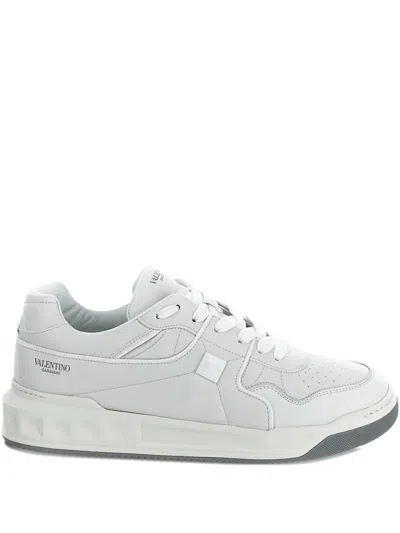 Valentino Garavani White Nappa Leather One Stud Sneakers