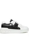 Valentino One Stud Xl Low-top Sneaker In Nappa Leather And Jacquard Toile Iconographe Technical Fabric In Black