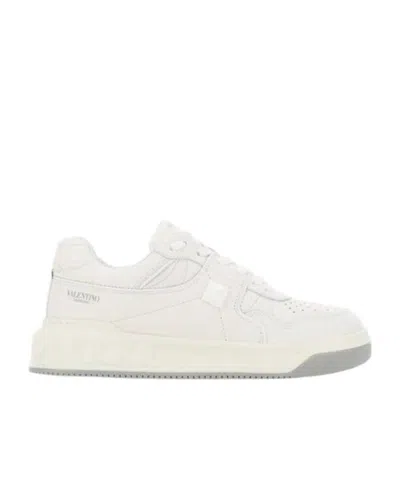 Valentino Garavani One Stud Low-top Lace-up Sneakers In White