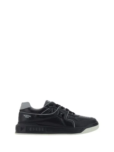 Valentino Garavani Black Nappa Leather One Stud Sneakers In Nerpasgrenernernerbia