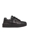 Valentino Black One Stud Xl Nappa Leather Low-top Sneakers In Black