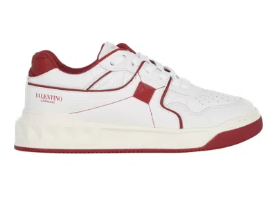 Pre-owned Valentino Garavani One Stud Lowtop White (women's) Sneakers In Red