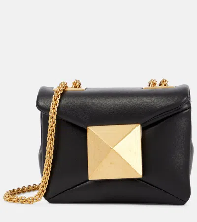 Valentino Garavani One Stud Micro Leather Crossbody Bag In Gold