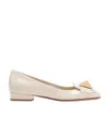 Valentino 20mm One Stud Patent Leather Flats In Nude