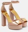 Valentino Beige One Stud Platform Heels In Beige