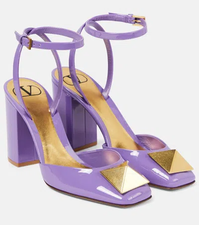 Valentino Garavani One Stud Patent Leather Pumps In Purple