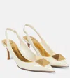 Valentino One Stud Patent Leather Pumps In White