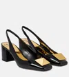 Valentino One Stud Patent Leather Slingback Pumps In Black