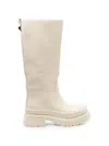Valentino One Stud Platform Boots In Neutral