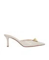 Valentino One Stud Pointed Mules In Nude