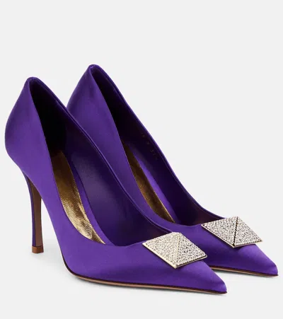 Valentino Garavani One Stud 100mm Pumps In Purple