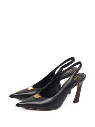 Pre-owned Valentino Garavani One Stud Slingback Pumps In Black