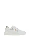 Valentino White Nappa Leather One Stud Sneakers In Bianco/platino/bianco/platino/bianco