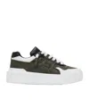 Valentino One Stud Xl Low-top Sneaker In Nappa Leather And Jacquard Toile Iconographe Technical Fabric In White