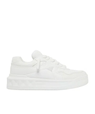Valentino Garavani White Nappa Leather One Stud Xl Sneakers