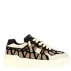 Valentino Garavani One Stud Xl Low-top Trainer In Nappa Leather And Toile Iconographe Fabric