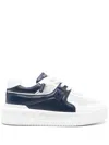 Valentino Two-tone Nappa Leather One Stud Sneakers In White