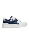 Valentino Two-tone Nappa Leather One Stud Sneakers In White