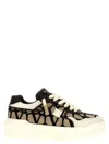 Valentino Garavani One Stud Xl Low-top Trainer In Nappa Leather And Toile Iconographe Fabric