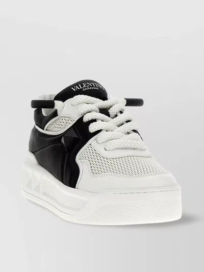 Valentino Garavani One Stud Xl Sneakers With Contrast Panels In Blackwhite