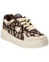 Valentino Garavani One Stud Xl Low-top Trainer In Nappa Leather And Toile Iconographe Fabric In Black