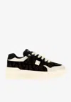 Valentino One Stud Xl Low-top Sneaker In Nappa Leather And Jacquard Toile Iconographe Technical Fabric In Fondant