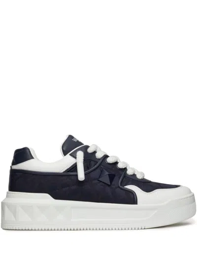 Valentino Garavani Blue One Stud Leather Sneakers