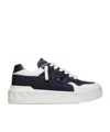 Valentino One Stud Xl Low-top Sneaker In Nappa Leather And Jacquard Toile Iconographe Technical Fabric In White